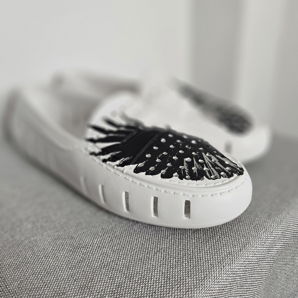 Floafers Hardy M+c Driving Loafers Womens 8 White Slip-On Rubber Country Club - Picture 4 of 11